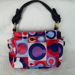 Coach Madison Scarf Sateen Op Art Resort Hobo